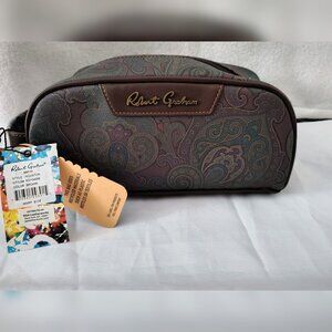 $128 NWT Robert Graham Logo Toiletry Bag Style Houston Color Brown